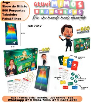 jogo show do milhão unica 800 pergutas pais e filhos