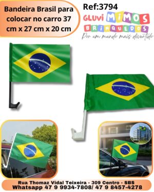 Bandeira Brasil para colocar no carro 37 cm x 27 cm x 20 cm