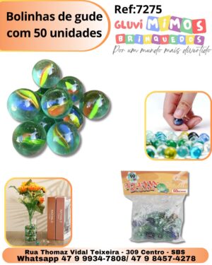 Bolinhas de gude  com 50 unidades