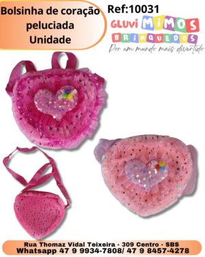 Bolsinha de coração peluciada Unidade