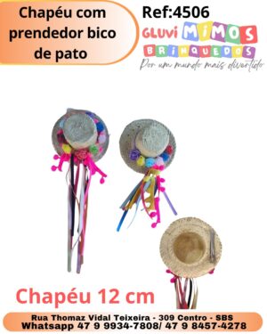 Chapéu com prendedor bico de pato