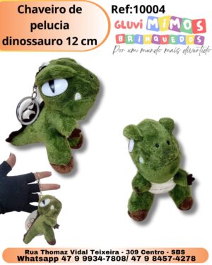 Chaveiro de pelucia dinossauro 12 cm