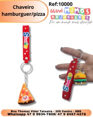 Chaveiro hamburguer/pizza