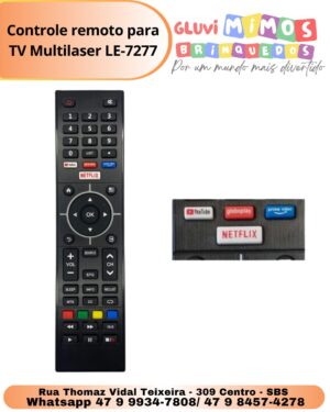 Controle remoto para TV Multilaser LE-7277