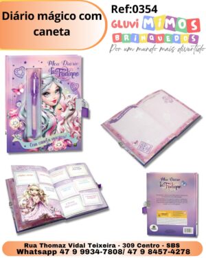 Diário mágico com caneta