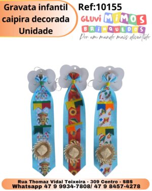 Gravata infantil caipira decorada Unidade