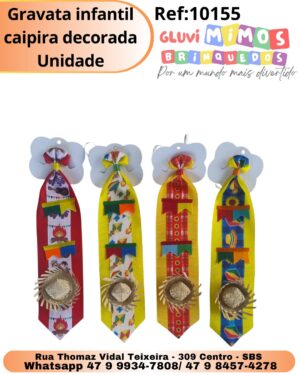 Gravata infantil caipira decorada Unidade