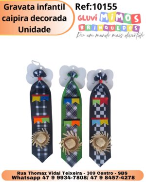 Gravata infantil caipira decorada Unidade