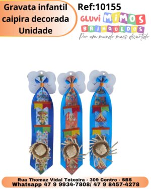 Gravata infantil caipira decorada Unidade
