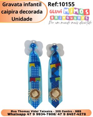 Gravata infantil caipira decorada Unidade