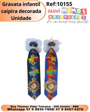 Gravata infantil caipira decorada Unidade