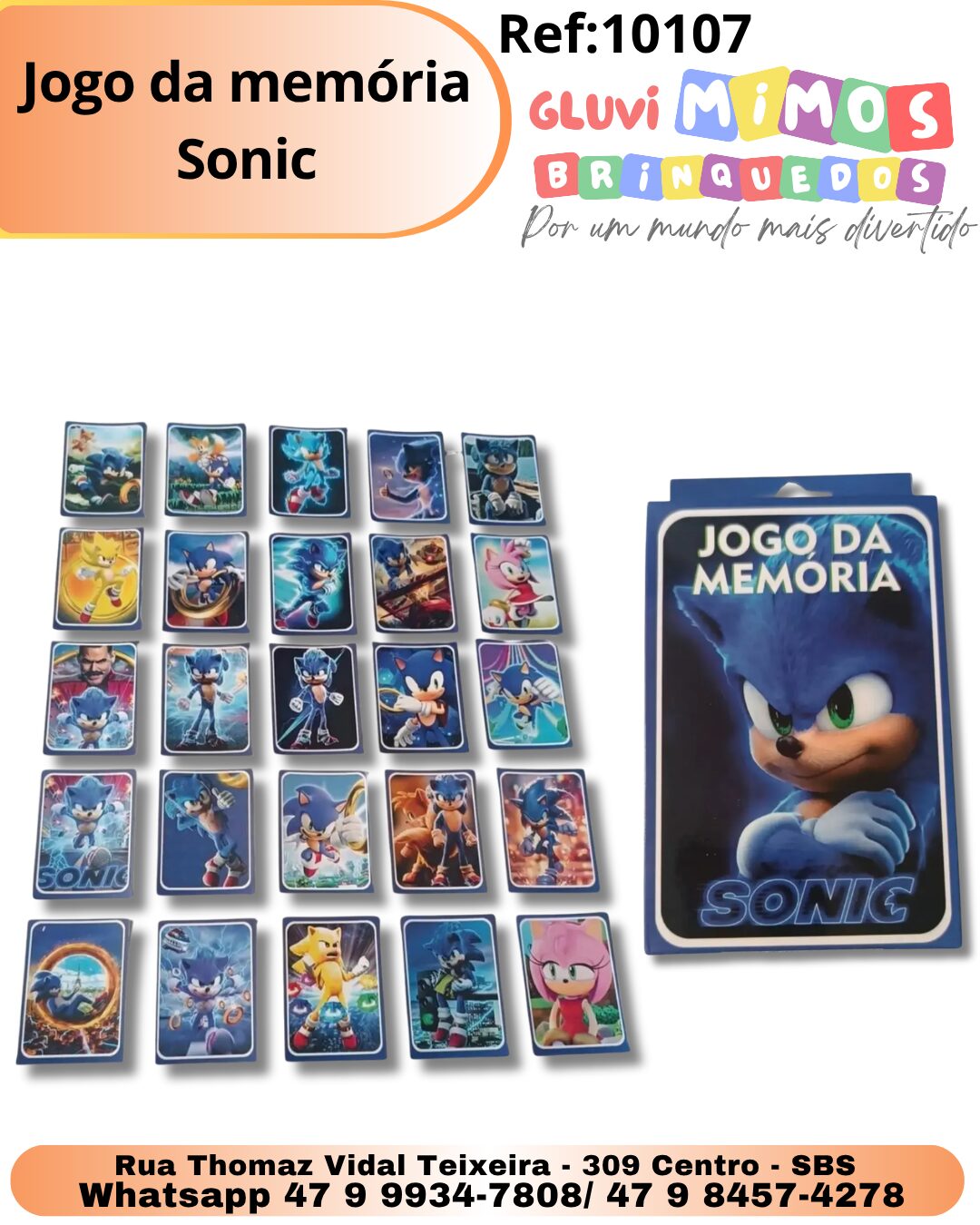 Jogo da memória Sonic – Gluvi Mimos Brinquedos