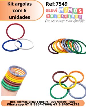Kit argolas com 6 unidades