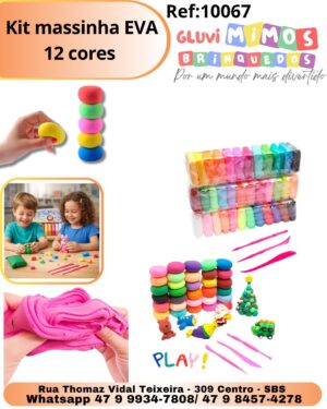 Kit massinha EVA 12 cores