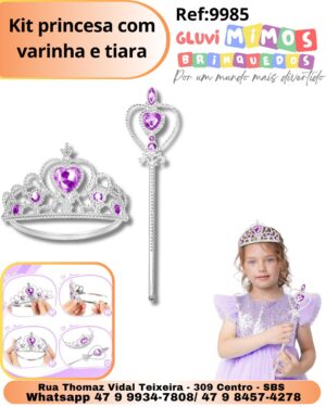 Kit princesa com varinha e tiara