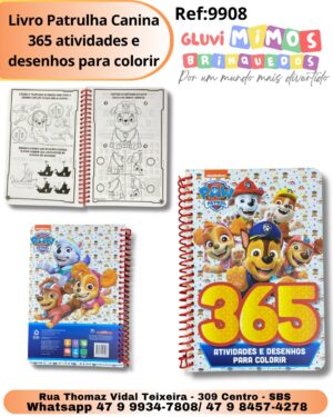 Livro Patrulha Canina 365 atividades e desenhos para colorir