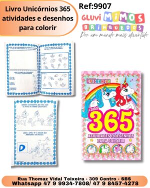 Livro Unicórnios 365 atividades e desenhos para colorir