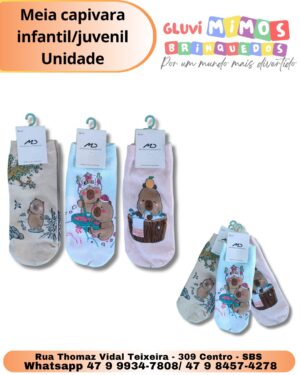 Meia capivara infantil/juvenil Unidade