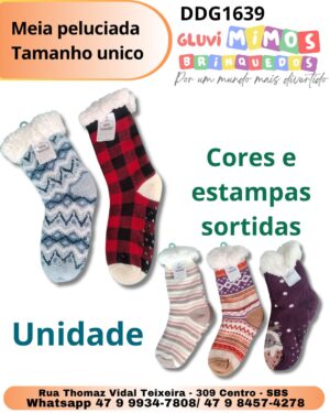 Meia peluciada  Tamanho unico