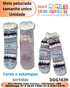 Meia peluciada tamanho unico Unidade