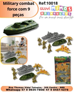 Military combat force com 9 peças