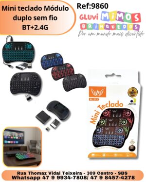 Mini teclado Módulo duplo sem fio BT+2.4G