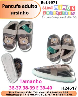Pantufa adulto ursinho