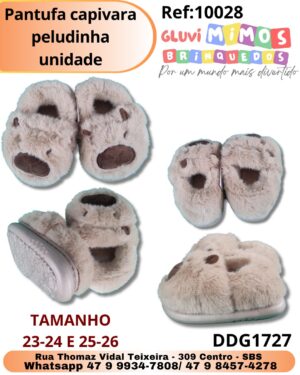 Pantufa capivara peludinha unidade