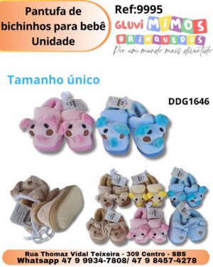 Pantufa de bichinhos para bebê Unidade