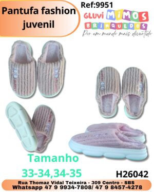 Pantufa fashion juvenil