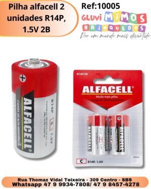 Pilha alfacell 2 unidades R14P, 1.5V 2B