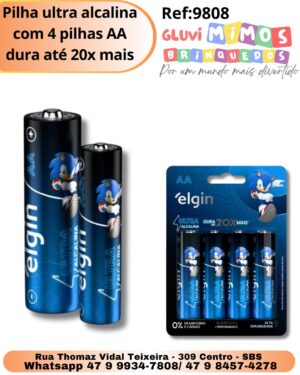 Pilha ultra alcalina com 4 pilhas AA dura até 20x mais