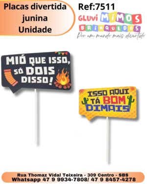 Placas divertida junina Unidade