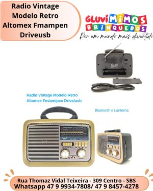 Radio Vintage Modelo Retro Altomex Fmampen Driveusb