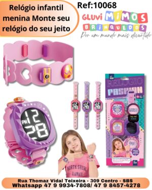 Relógio infantil menina Monte seu relógio do seu jeito