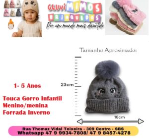 Touca infantil Menino/menina forrada