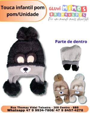 Touca infantil pom pom/Unidade