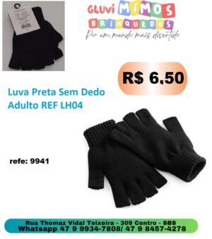 Luva sem dedo tamanho unico Unissex