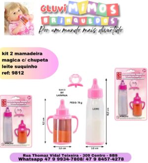 kit 2 mamadeira suquinho-leite com chupeta