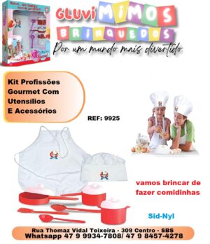 kit profissões gourmet com utensilios e acessórios