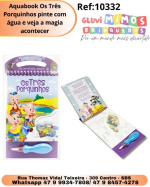 Aquabook Os Três Porquinhos pinte com água e veja a magia acontecer