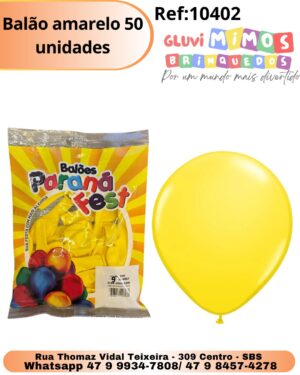 Balão amarelo 50 unidades
