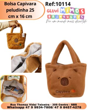 Bolsa Capivara  peludinha 25 cm x 16 cm