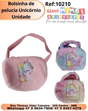 Bolsinha de pelucia Unicórnio Unidade