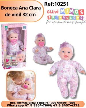 Boneca Ana Clara de vinil 32 cm