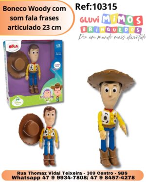 Boneco Woody com som fala frases articulado 23 cm