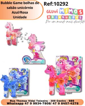 Bubble Game bolhas de sabão unicórnio Azul/Rosa Unidade