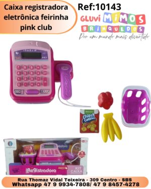 Caixa registradora eletrônica feirinha pink club