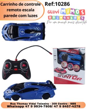 Carrinho de controle remoto escala parede com luzes