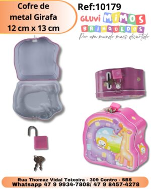 Cofre de metal Girafa 12 cm x 13 cm
